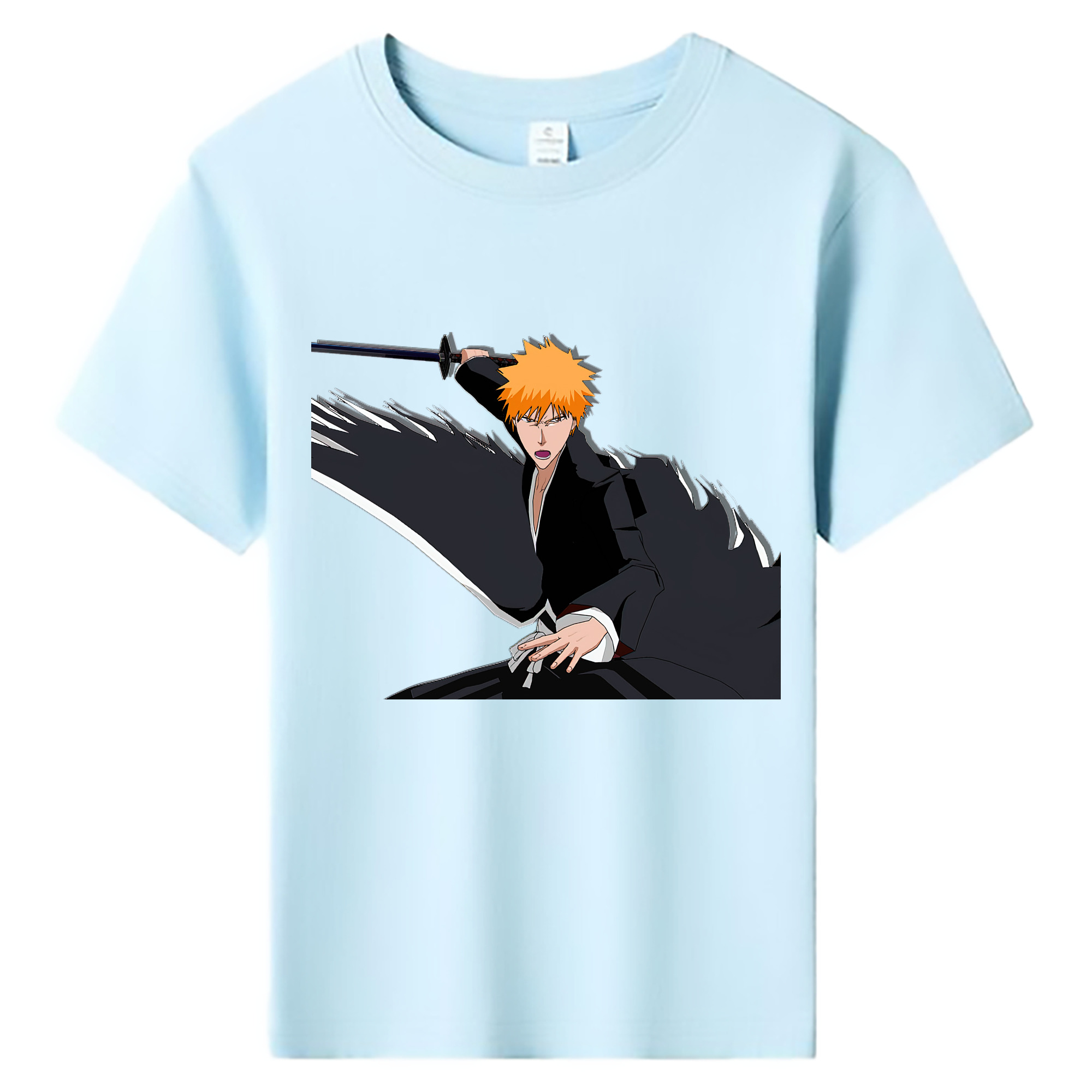 （画像用） ブリーチ 黒崎一護（くろさき いちご）BLEACH Kurosaki Ichigo 綿100％キッズTシャツ（フロントプリント）